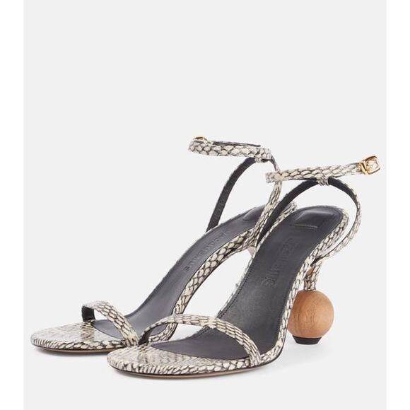 Jacquemus Bisou Cobra Printed Sandals in Beige 37 - Picture 4 of 4